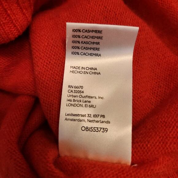 Free People Aubrey Cashmere Sweater Size XS Womens Orange Turtleneck Pullover - Picture 10 of 11